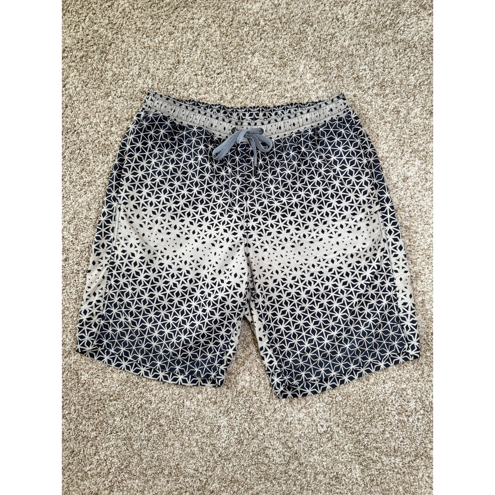 SAXX Cannonball‎ 2N1 Swim Shorts Mens Medium Navy Grey Geometric SXLS30 BallPark